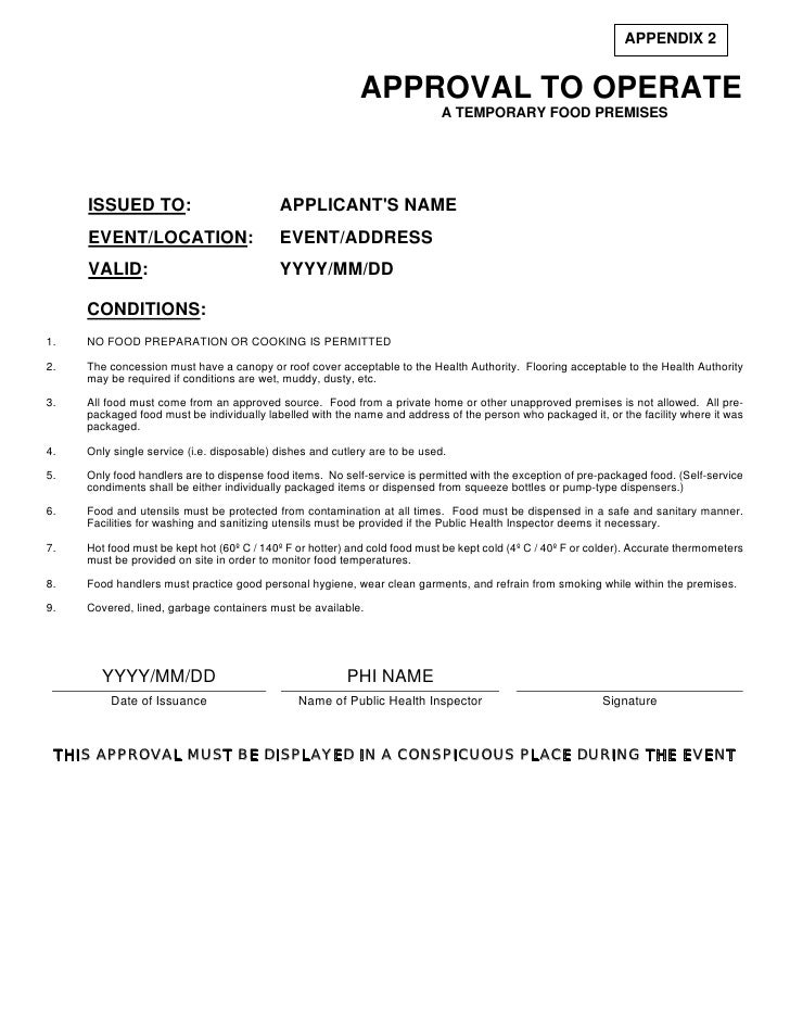 Fha Temporary Food Permit Revised May 2008