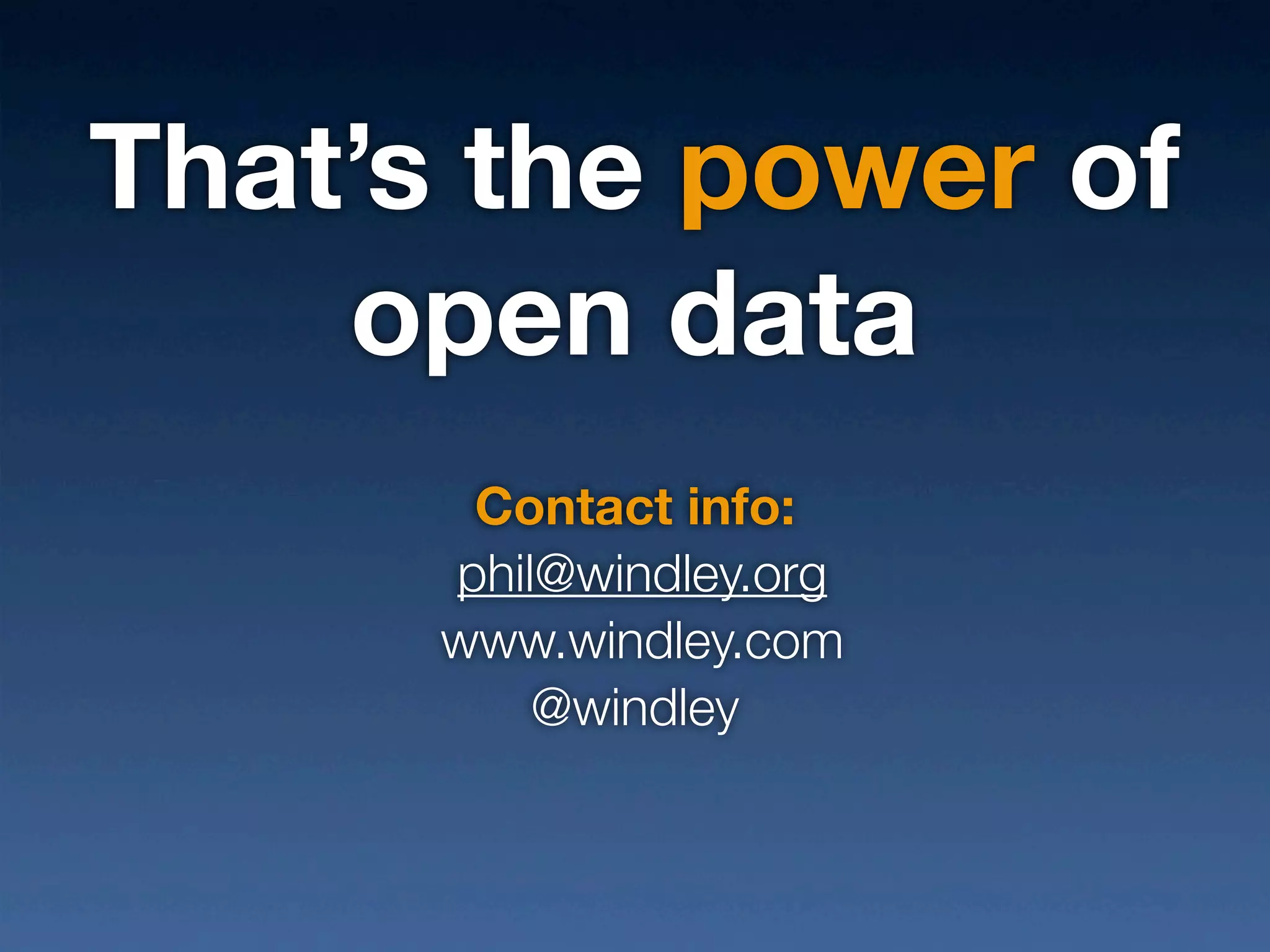 The Power of Open Data