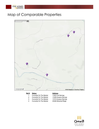 Map of Comparable Properties
Ref # Status Address
1 Currently On The Market 11403 Cat Springs
2 Currently On The Market 11026 Anaqua Springs
3 Currently On The Market 11010 Anaqua Springs
4 Currently On The Market 25306 Miranda Ridge
 