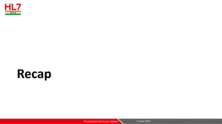Recap
5-June-2021
Presentation by Kumar Satyam
 