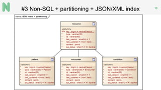 #3 Non-SQL + partitioning + JSON/XML index 10
 