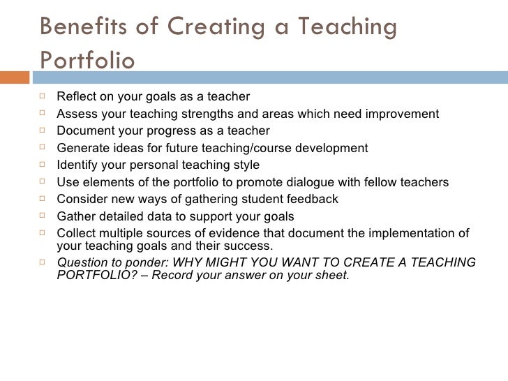 Introduction to Teaching Portfolios