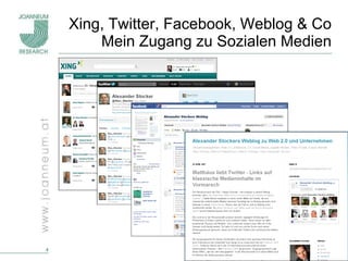 Xing, Twitter, Facebook, Weblog & Co Mein Zugang zu Sozialen Medien 