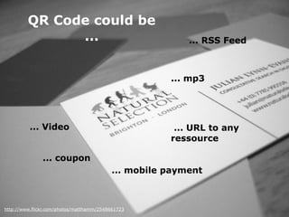 QR Code could be
               ...                                        ... RSS Feed



                               ...