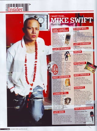 Telcon Rapper FHM Philippines October 2006 | PDF