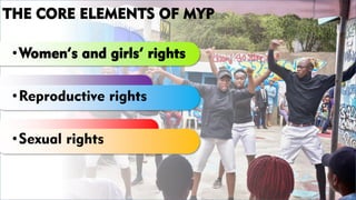 FAMILY HEALTH
OPTIONS KENYA
Your Health, Our Concern
FAMILY HEALTH
OPTIONS KENYA
Your Health, Our Concern AFRICA REGIONAL OFFICE
Your Health, Our Concern
THE CORE ELEMENTS OF MYP
•Women’s and girls’ rights
•Reproductive rights
•Sexual rights
 