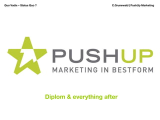 Quo Vadis – Status Quo ?  C.Grunewald | PushUp Marketing Diplom & everything after 
