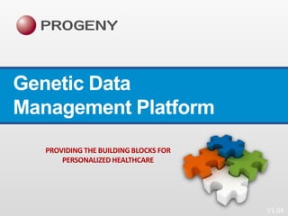 Genetic Data
Management Platform
PROVIDING THE BUILDING BLOCKS FOR
PERSONALIZED HEALTHCARE

V1.04

 