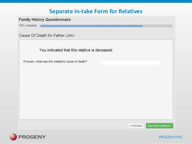 progeny family history questionnaire fhq