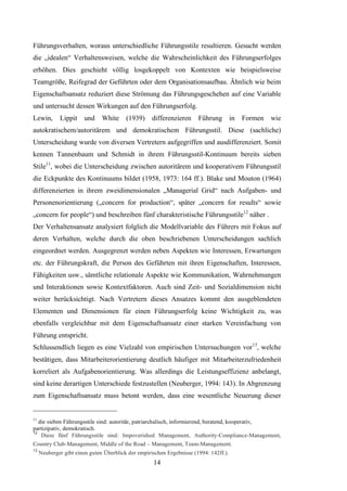 B.A.-Thesis: Führung in Unternehmen