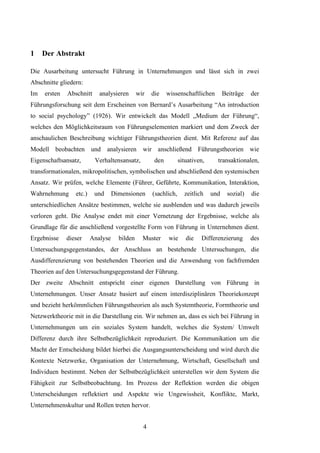 B.A.-Thesis: Führung in Unternehmen