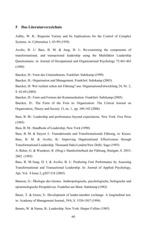 B.A.-Thesis: Führung in Unternehmen