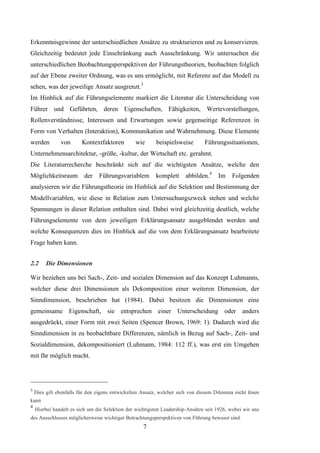 B.A.-Thesis: Führung in Unternehmen