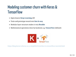 Training	with	Keras	&	TensorFlow
1.	 Initialising	sequential	model
2.	 Adding	layers
3.	 Compiling	model
4.	 Fitting	model
 