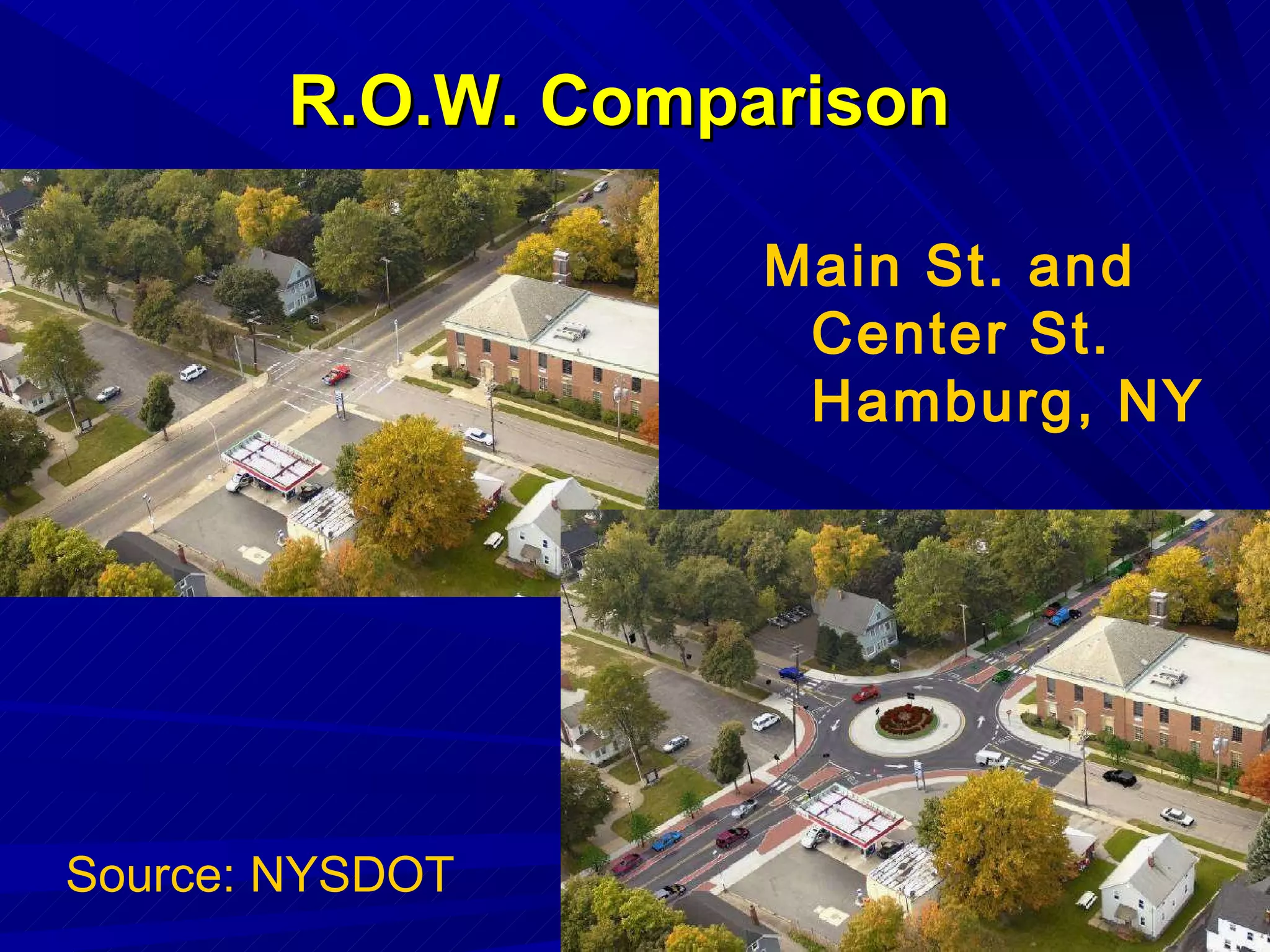 R.O.W. Comparison Main St. and Center St. Hamburg, NY Source: NYSDOT 