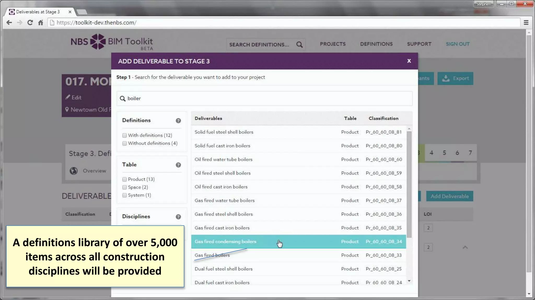 A definitions library of over 5,000
items across all construction
disciplines will be provided
 