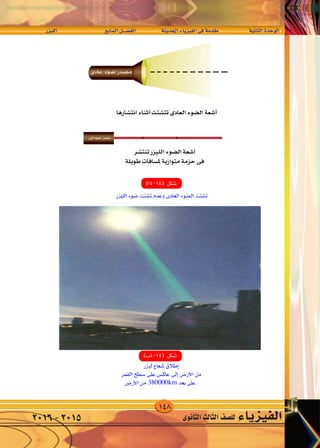 148
‫الليزر‬ 	 	‫ع‬‫ال�ساب‬‫الف�صــــل‬ 		‫احلديثة‬‫الفيزياء‬‫فى‬‫مقدمة‬ 		‫الثانية‬‫الوحدة‬
‫الثانوى‬‫الثالث‬‫لل�صف‬ ‫الفيزياء‬2016-2015
—e}‡‡‡‡‡‡‡‡‡‡‡‡‡‡K « dA l «d « q‡‡‡B‡H « W |b(« ¡U|e}H « v W bI W U)« …b u «
380000km
 