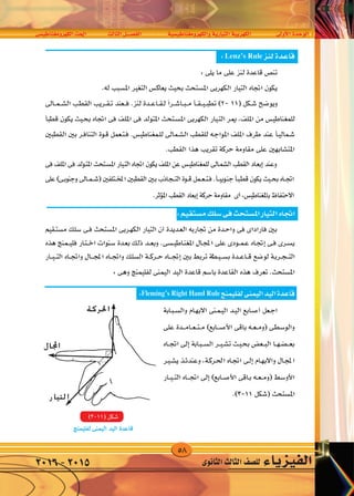 58
‫الكهرومغناطي�سى‬‫احلث‬ ‫الثالث‬‫الف�صــــل‬ ‫والكهرومغناطي�سية‬‫التيارية‬‫الكهربية‬ ‫أوىل‬‫ل‬‫ا‬‫الوحدة‬
‫الثانوى‬‫الثالث‬‫لل�صف‬ ‫الفيزياء‬2016-2015
 