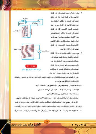61
‫الكهرومغناطي�سى‬‫احلث‬ ‫الثالث‬‫الف�صــــل‬ ‫والكهرومغناطي�سية‬‫التيارية‬‫الكهربية‬ ‫أوىل‬‫ل‬‫ا‬‫الوحدة‬
‫الثانوى‬‫الثالث‬‫لل�صف‬ ‫الفيزياء‬ 2016-2015
 