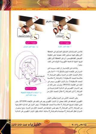 71
‫الكهرومغناطي�سى‬‫احلث‬ ‫الثالث‬‫الف�صــــل‬ ‫والكهرومغناطي�سية‬‫التيارية‬‫الكهربية‬ ‫أوىل‬‫ل‬‫ا‬‫الوحدة‬
‫الثانوى‬‫الثالث‬‫لل�صف‬ ‫الفيزياء‬ 2016-2015
 