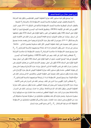 80
‫الكهرومغناطي�سى‬‫احلث‬ ‫الثالث‬‫الف�صــــل‬ ‫والكهرومغناطي�سية‬‫التيارية‬‫الكهربية‬ ‫أوىل‬‫ل‬‫ا‬‫الوحدة‬
‫الثانوى‬‫الثالث‬‫لل�صف‬ ‫الفيزياء‬2016-2015
v O UMG ËdNJ « Y(« dA ÈœU(« q‡‡BH « W —UO « WO dNJ « WF «d « …b u «
F2 x F1
y
(DCBA)
(CD) (AB)
Couple
Inertia
F
2
, F
1
(x,y)
(y) F
2
(x)
(ABCD) F
1
(AB)
(CD)
, F
1
(x,y)
F
2
F
2
, F
1
 