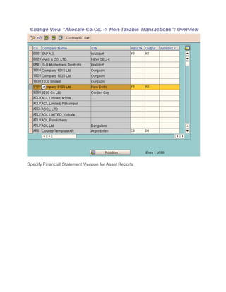 Specify Financial Statement Version for Asset Reports
 