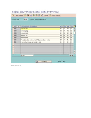 Maintain Depreciation Key
 