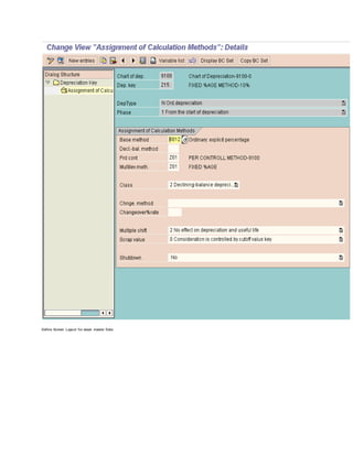 Define Screen Layout for asset master Data
 
