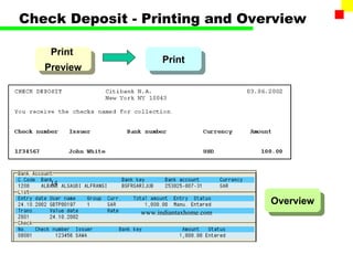 Check Deposit - Printing and Overview

    Print
     Print           Print
                      Print
   Preview
    Preview




    14

                                       Overview
                                        Overview
               www.indiantaxhome.com
 