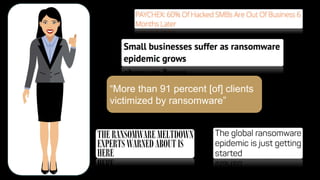 “More than 91 percent [of] clients
victimized by ransomware”
 