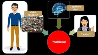 Problem!
Junk
research
Cognitive
bias
1 expert
 