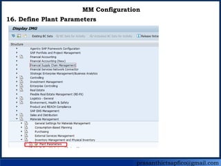prasanthictsapfico@gmail.com
MM Configuration
16. Define Plant Parameters
 