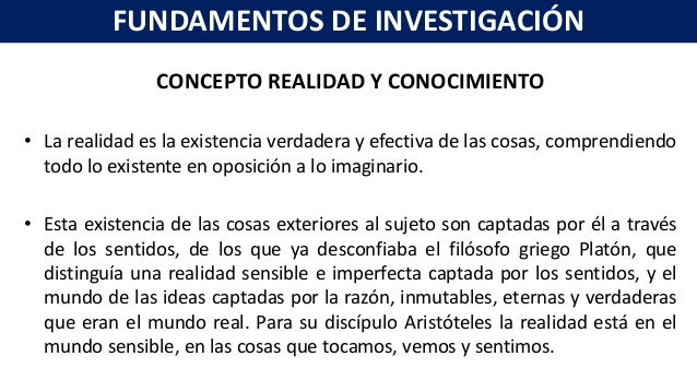 Fundamentos de Investigación Unidad I Conceptos básicos