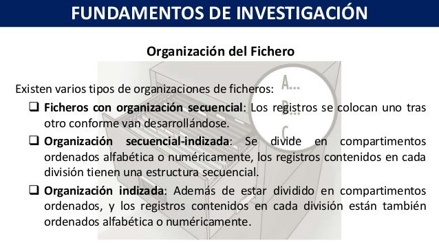 Resultado de imagen para OrganizaciÃ³n del fichero