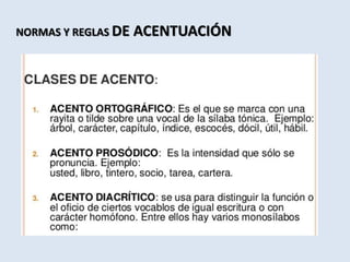 NORMAS Y REGLAS DE ACENTUACIÓN
 