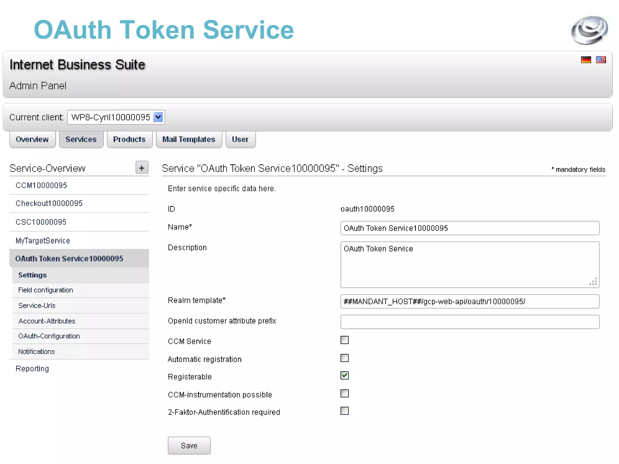 OAuth Token Service 
The FI-WARE Project – Base Platform for Future 
Service Infrastructures 
 