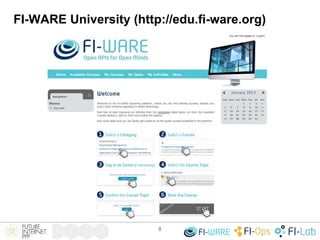 FI-WARE University (http://edu.fi-ware.org)
8
 