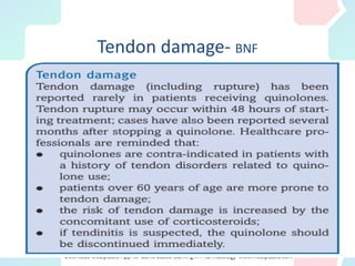Tendon damage- BNF
 