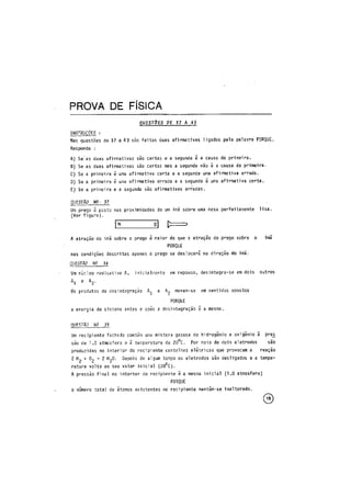 UFMG Provas Antigas 1974 única - Conteúdo vinculado ao blog      http://fisicanoenem.blogspot.com/   