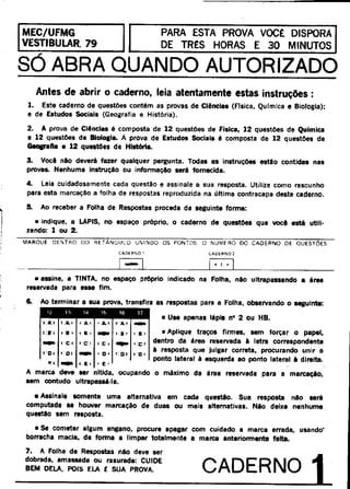 UFMG Provas Antigas 1979 caderno 1 - Conteúdo vinculado ao blog      http://fisicanoenem.blogspot.com/   