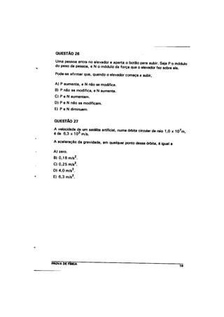 UFMG Provas Antigas 1994 fechada - Conteúdo vinculado ao blog http://fisicanoenem.blogspot.com/