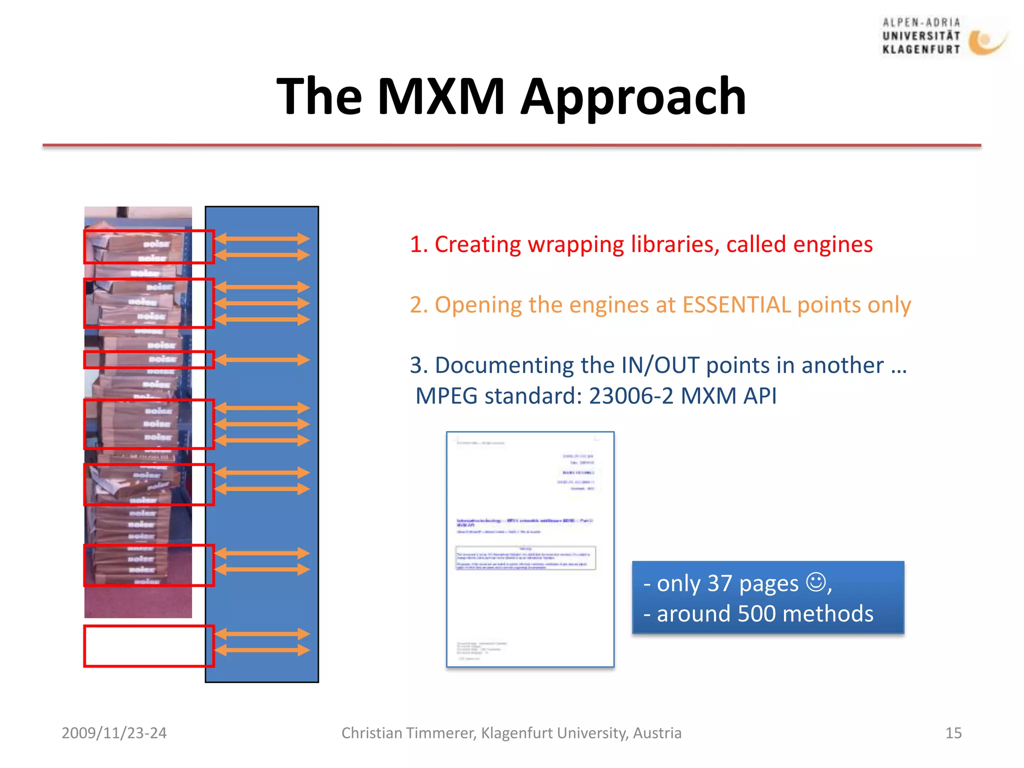 MPEG: development of enabling technologies for, e.g., IPTV➪ Advanced IPTV Terminal (AIT)2009/11/23-24Christian Timmerer, Klagenfurt University, Austria6. . .MiddlewareTerminal