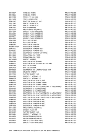 Fiacom SAIC MG350 MG 350 parts | PDF
