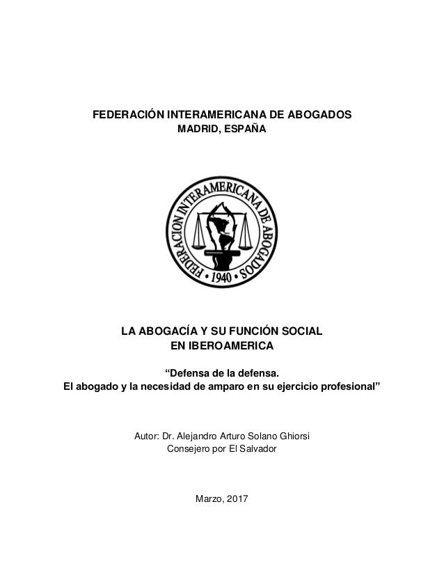 LA ABOGACÍA Y SU FUNCIÓN SOCIAL EN IBEROAMERICA