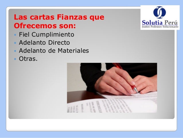 Solutia Perú - Cartas Fianzas
