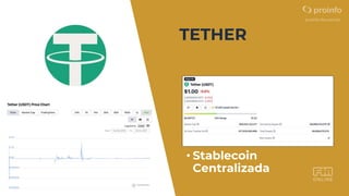TETHER
• Stablecoin
Centralizada
 
