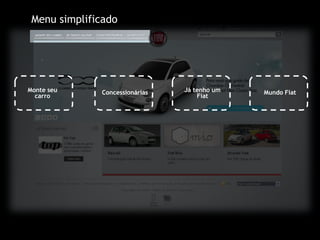 Menu simplificadoMonte seu carroJá tenho um FiatConcessionáriasMundo Fiat