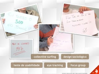 design sociológicocollective surfingteste de usabilidadeeye trackingfocus group