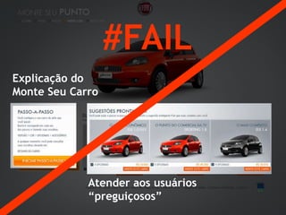 #FAILExplicação do Monte Seu CarroAtender aos usuários “preguiçosos”