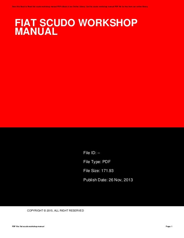 Fiat scudo workshop manual